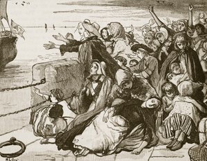 Scena della rimozione dei soldati irlandesi da Limerick, illustrazione da 